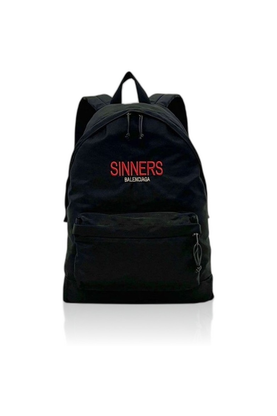 Balenciaga Backpack Black Leather Canvas